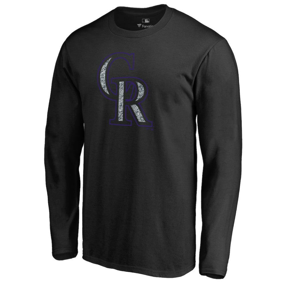 Colorado Rockies Static Logo Long Sleeve T-Shirt - Black T-shirts