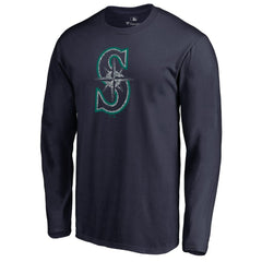 Seattle Mariners Static Logo Long Sleeve T-Shirt - Navy T-shirts
