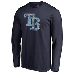 Tampa Bay Rays Static Logo Long Sleeve T-Shirt - Navy T-shirts