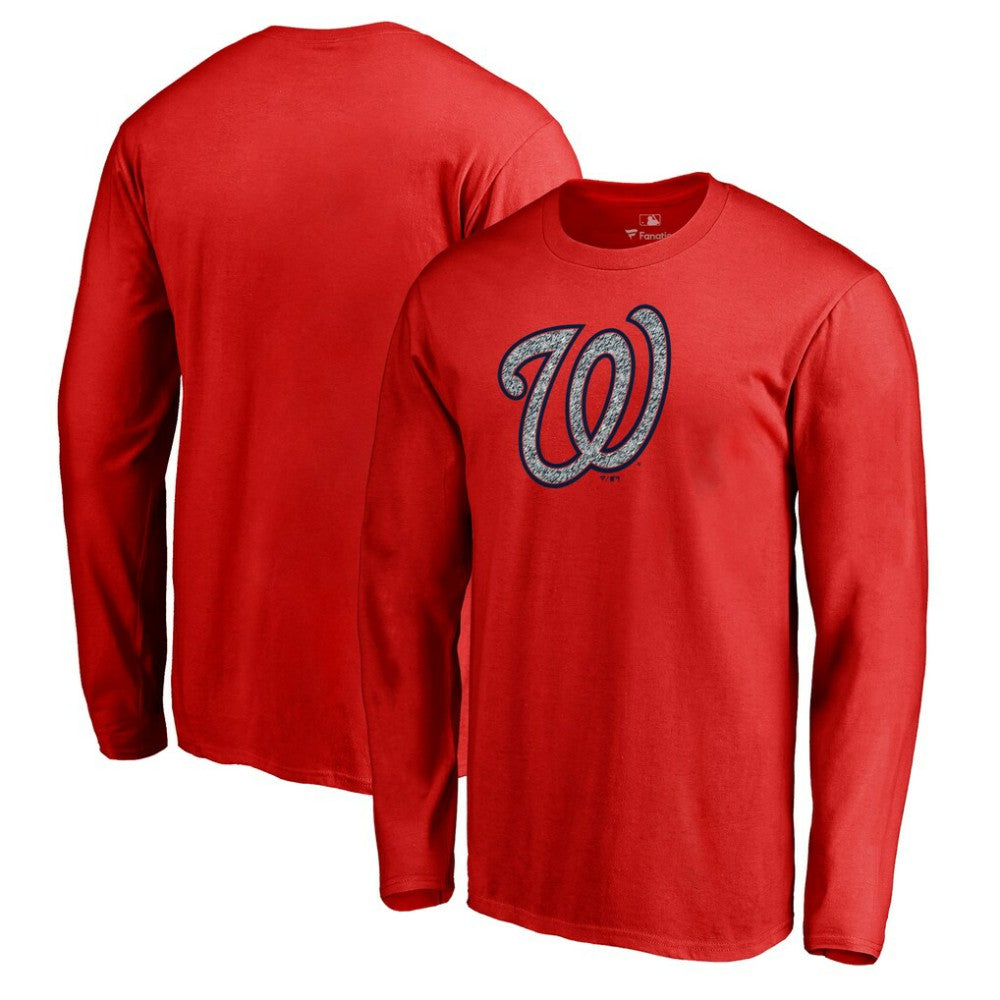 Washington Nationals Static Logo Long Sleeve T-Shirt - Red T-shirts