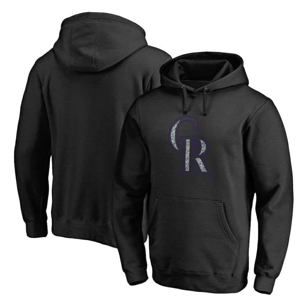 Colorado Rockies Static Logo Pullover Hoodie - Black Hoodies
