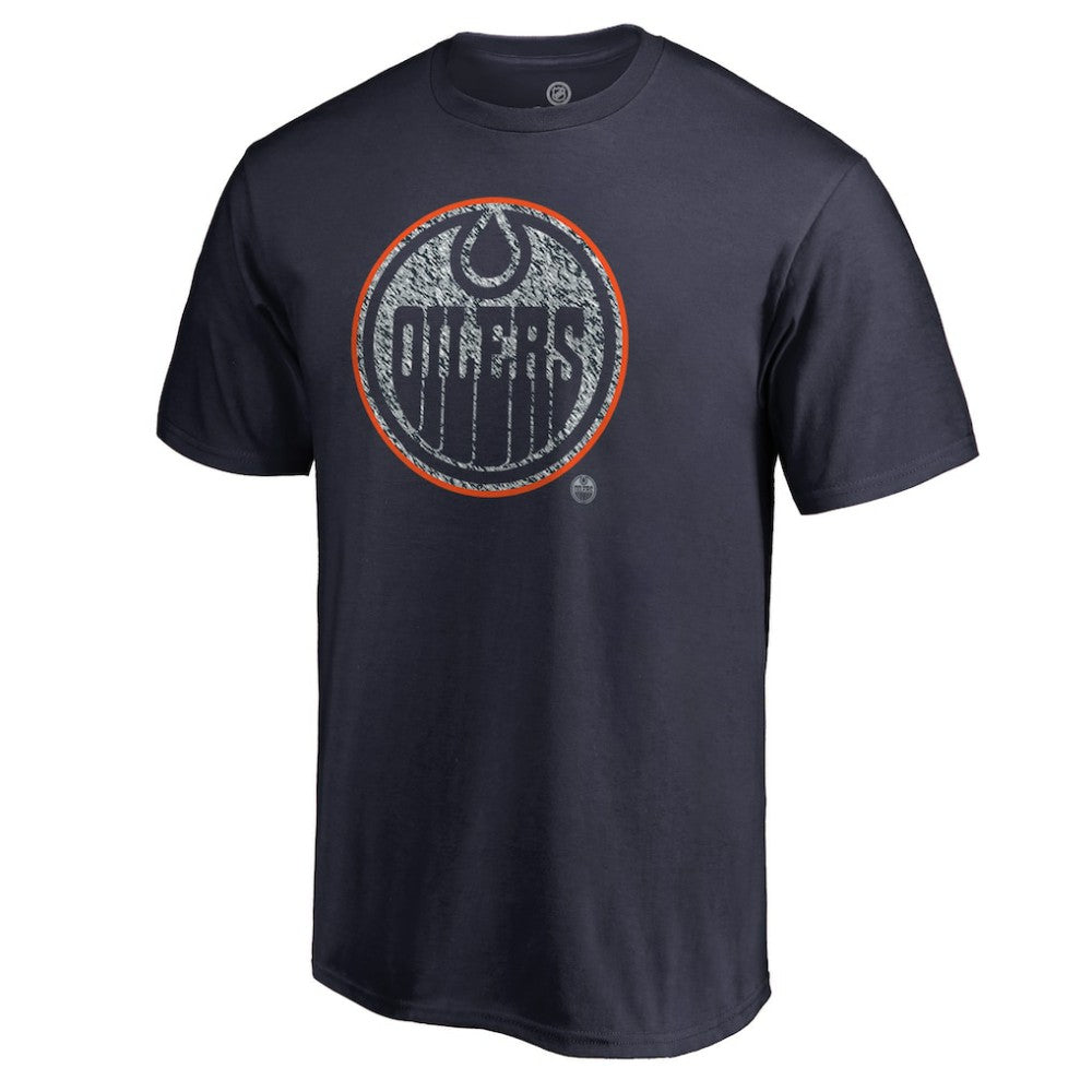 Edmonton Oilers Static Logo T-Shirt - Navy | US 2926674