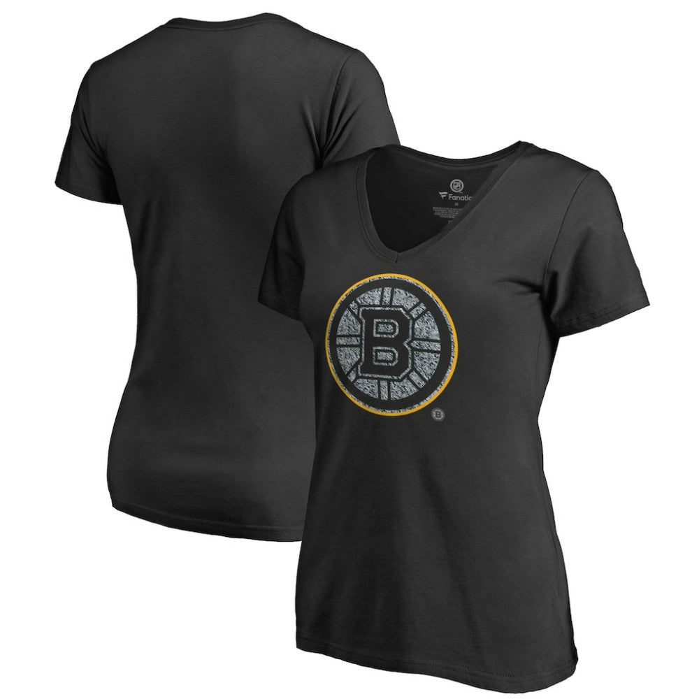 Boston Bruins Women's Static Logo V-Neck T-Shirt - Black | US 2926727