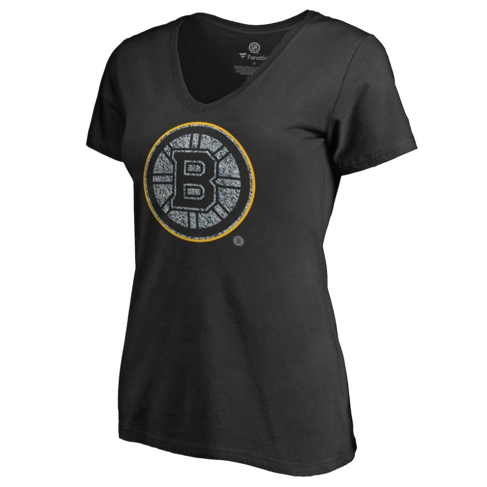 Boston Bruins Women's Static Logo V-Neck T-Shirt - Black | US 2926727