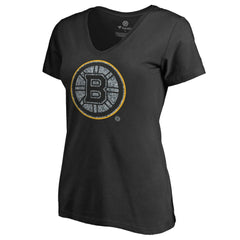 Boston Bruins Women's Static Logo V-Neck T-Shirt - Black | US 2926727