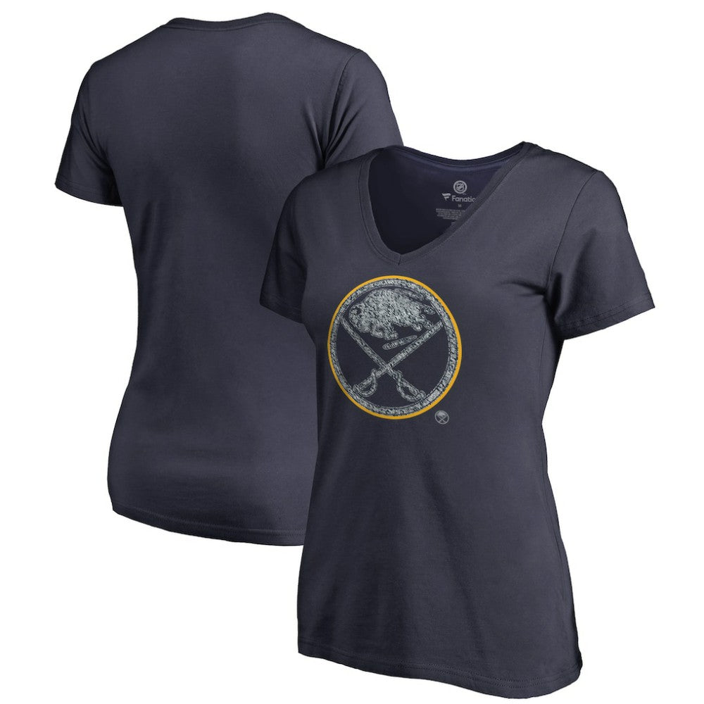 Buffalo Sabres Women's Static Logo V-Neck T-Shirt - Navy | US 2926728