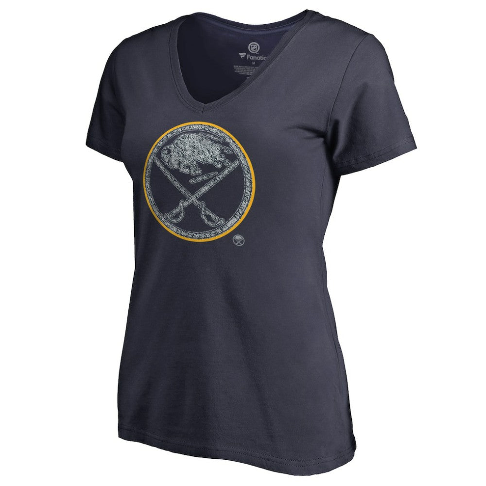 Buffalo Sabres Women's Static Logo V-Neck T-Shirt - Navy | US 2926728