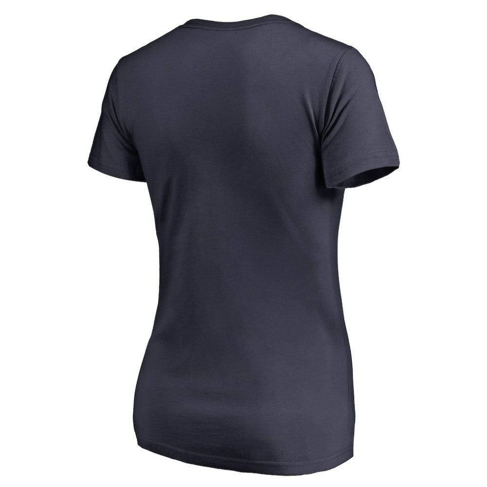 Edmonton Oilers Women's Static Logo V-Neck T-Shirt - Navy | US 2926736