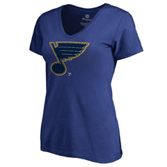 St. Louis Blues Women's Static Logo V-Neck T-Shirt - Royal | US 2926749