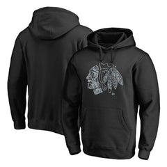 Chicago Blackhawks Static Logo Pullover Hoodie - Black | US 2926893