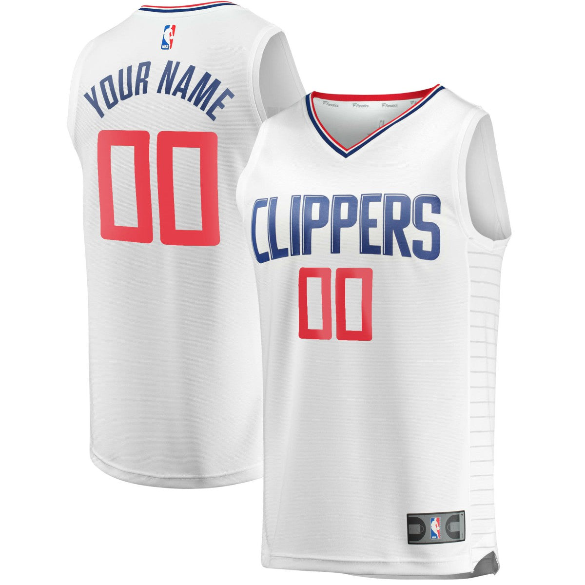 LA Clippers Youth Fast Break Custom Replica Jersey White Association Edition - Fanatics outlet