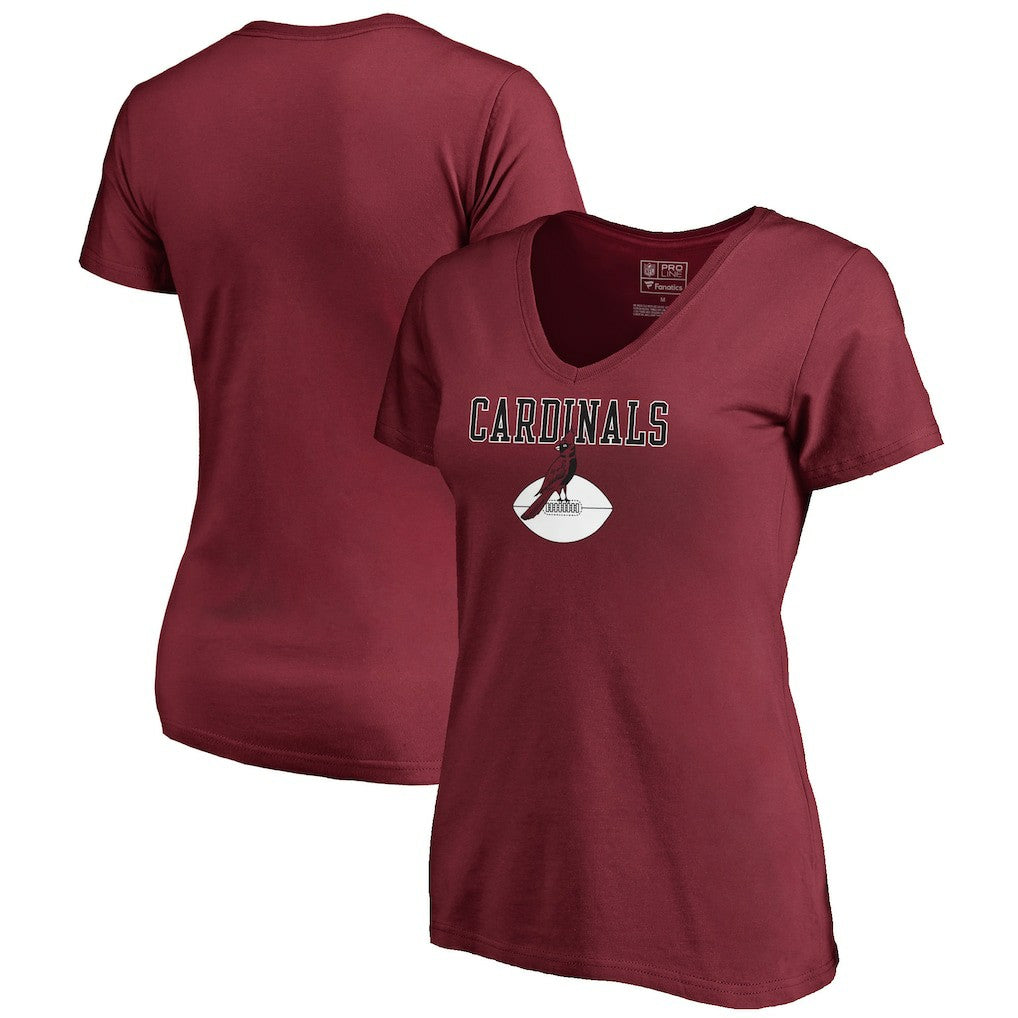 Arizona Cardinals Women's Vintage Team Lockup V-Neck T-Shirt - Cardinal T-shirts