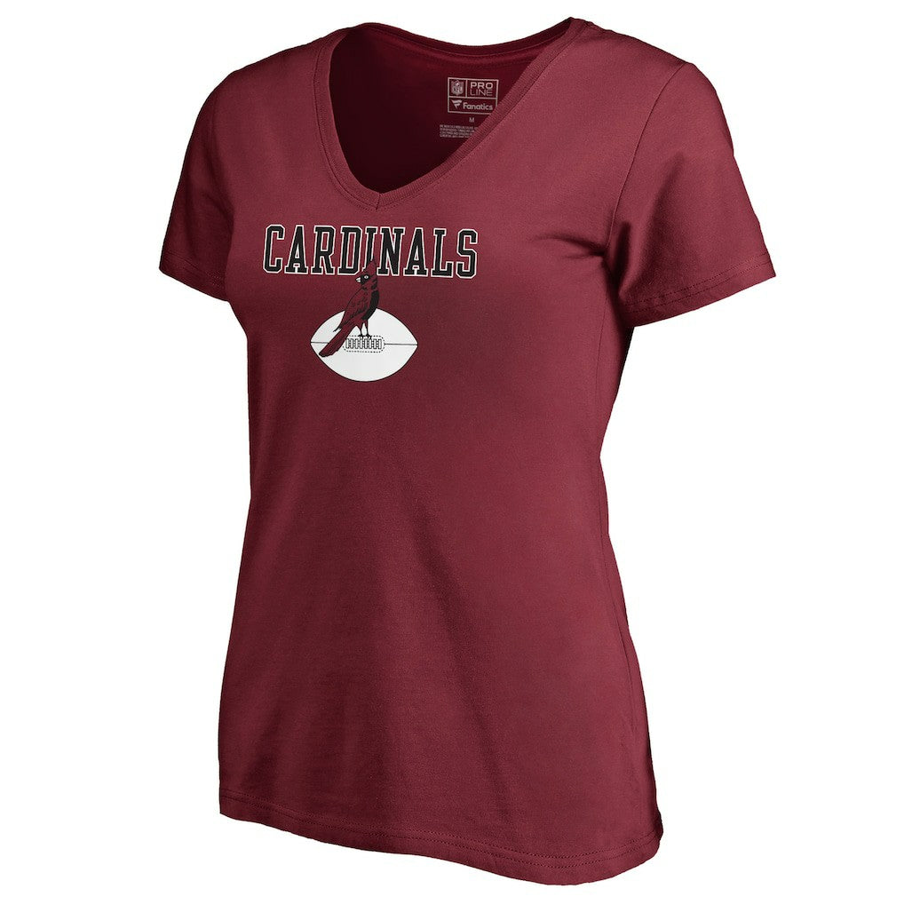 Arizona Cardinals Women's Vintage Team Lockup V-Neck T-Shirt - Cardinal T-shirts