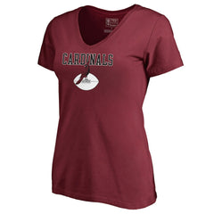 Arizona Cardinals Women's Vintage Team Lockup V-Neck T-Shirt - Cardinal T-shirts