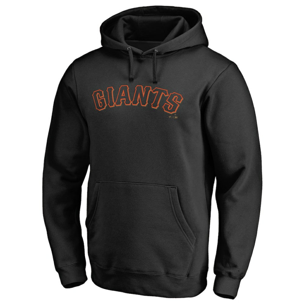 San Francisco Giants Official Wordmark Fitted Pullover Hoodie - Black Hoodies
