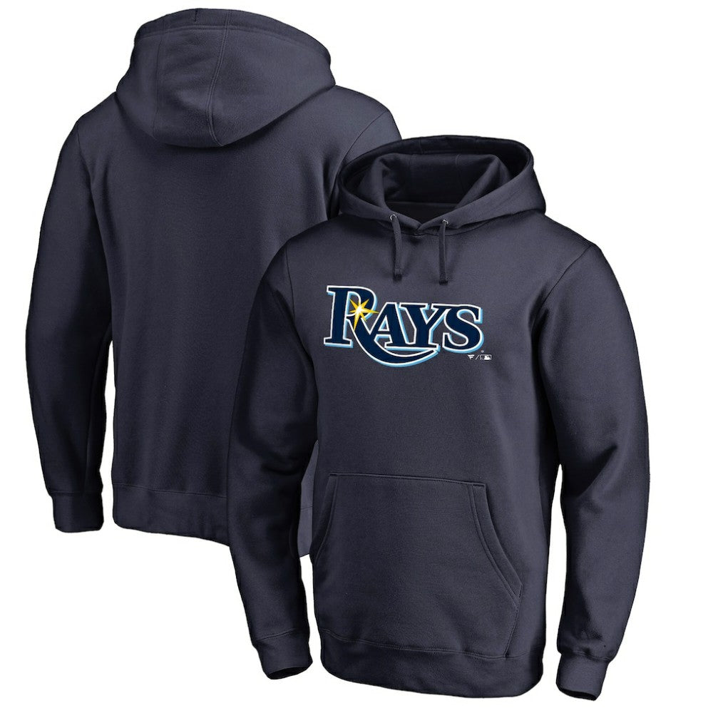 Tampa Bay Rays Official Wordmark Fitted Pullover Hoodie - Navy Hoodies
