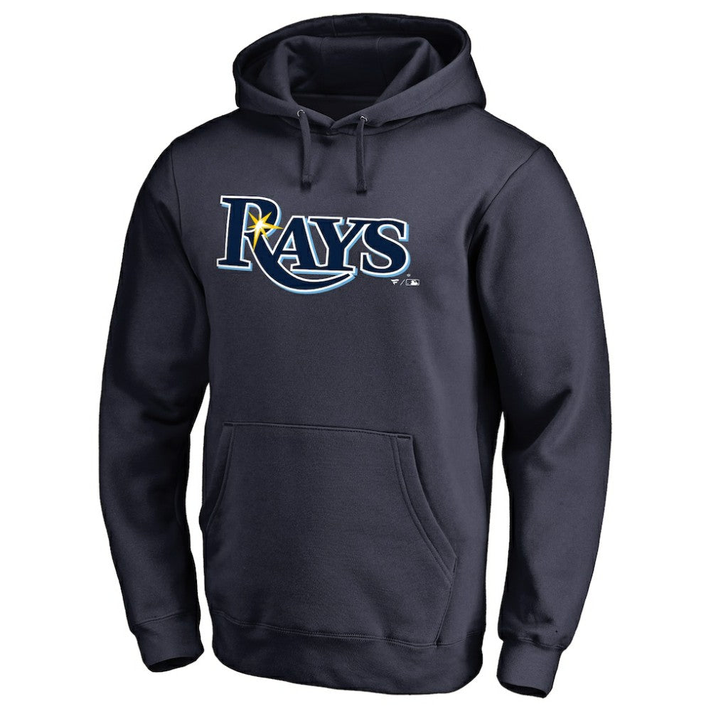 Tampa Bay Rays Official Wordmark Fitted Pullover Hoodie - Navy Hoodies