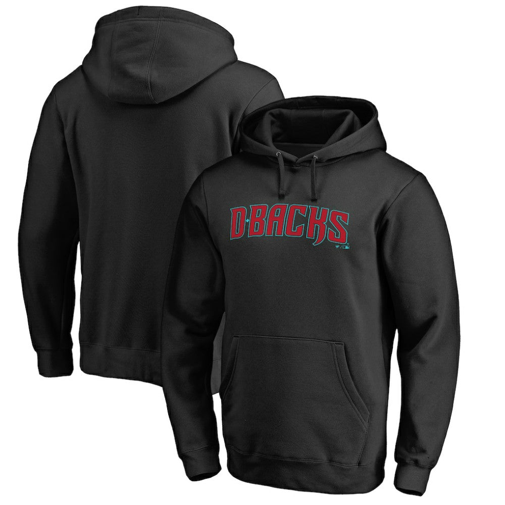 Arizona Diamondbacks Official Wordmark Fitted Pullover Hoodie - Black Hoodies