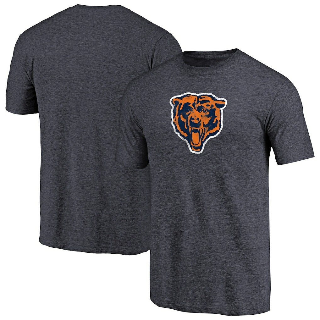 Chicago Bears Throwback Logo Tri-Blend T-Shirt - Navy T-shirts