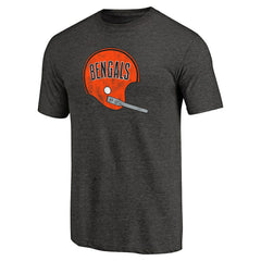 Cincinnati Bengals Throwback Logo Tri-Blend T-Shirt - Black T-shirts