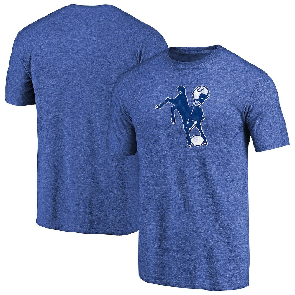 Indianapolis Colts Throwback Logo Tri-Blend T-Shirt - Royal T-shirts