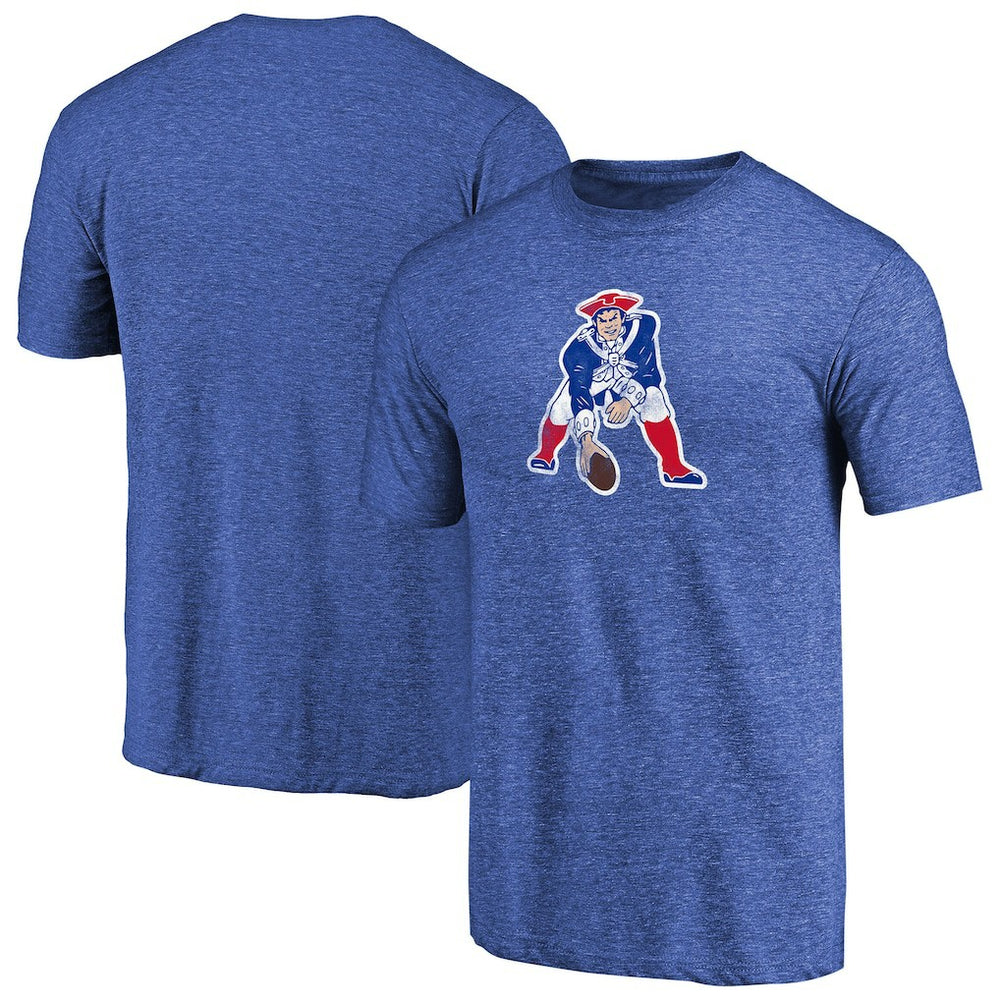 New England Patriots Throwback Logo Tri-Blend II T-Shirt - Royal T-shirts