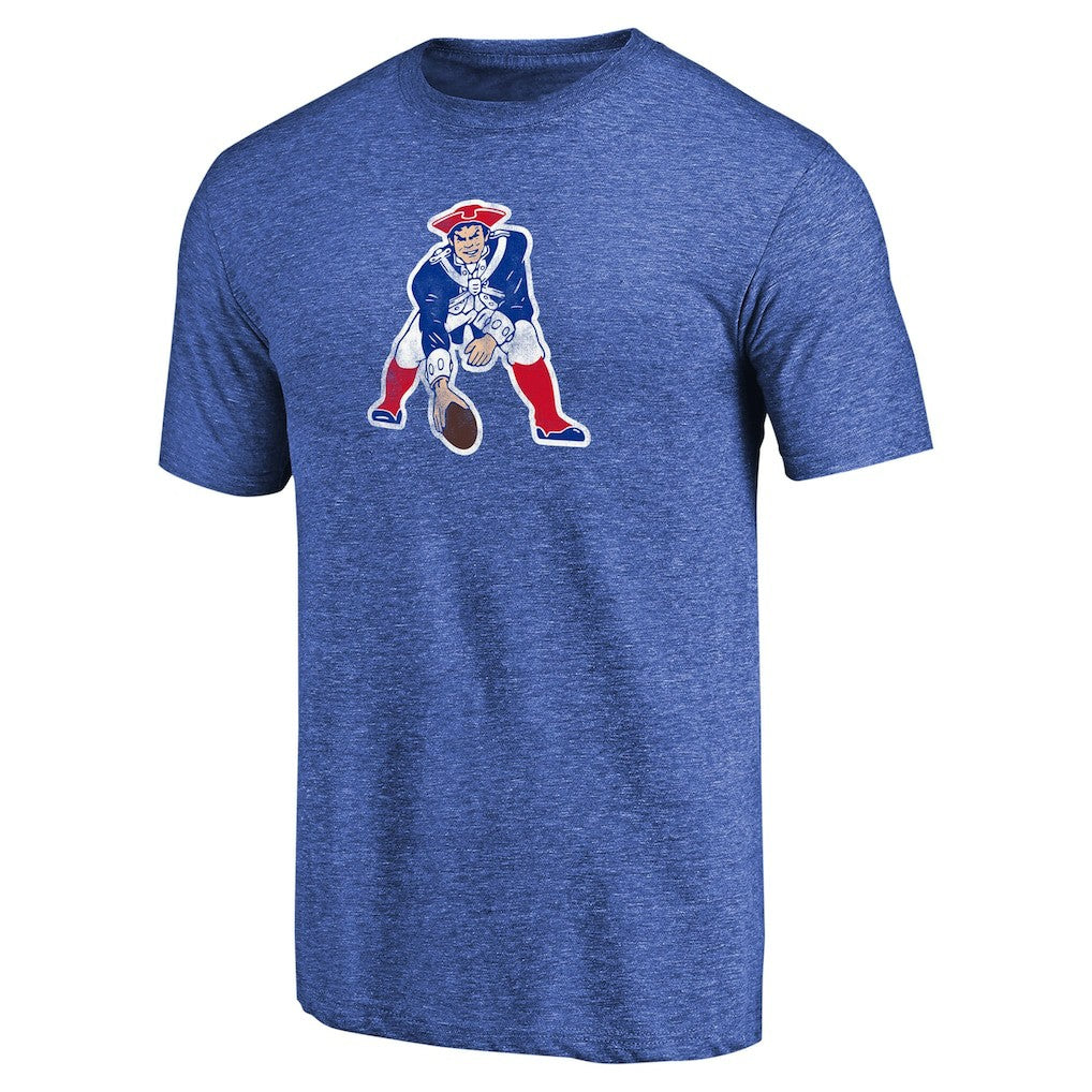 New England Patriots Throwback Logo Tri-Blend II T-Shirt - Royal T-shirts