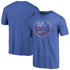 New York Islanders Throwback Vintage Logo Tri-Blend T-Shirt - Royal | US 2939509