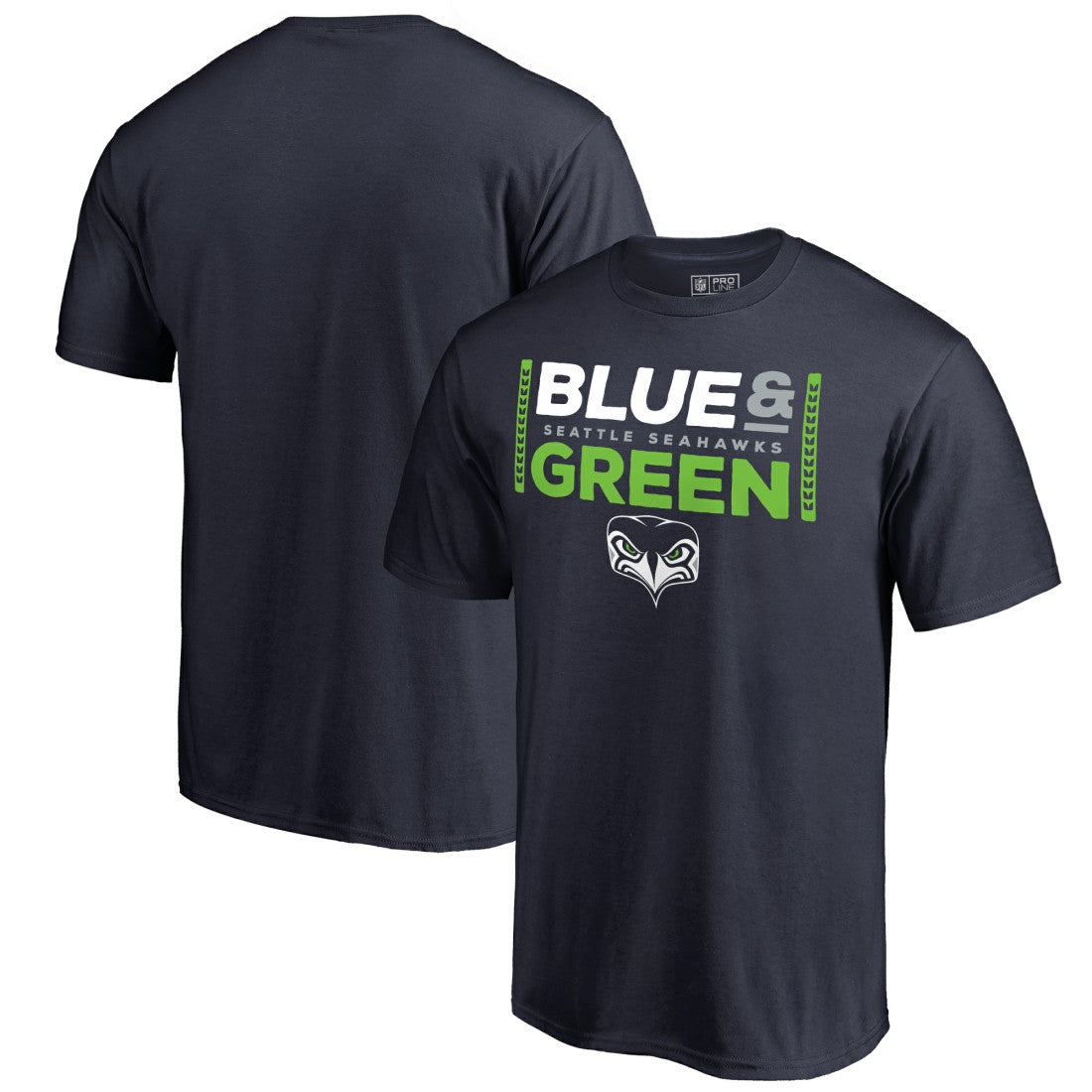 Seattle Seahawks Alternate Team Logo Gear Blue & Green T-Shirt - College Navy T-shirts