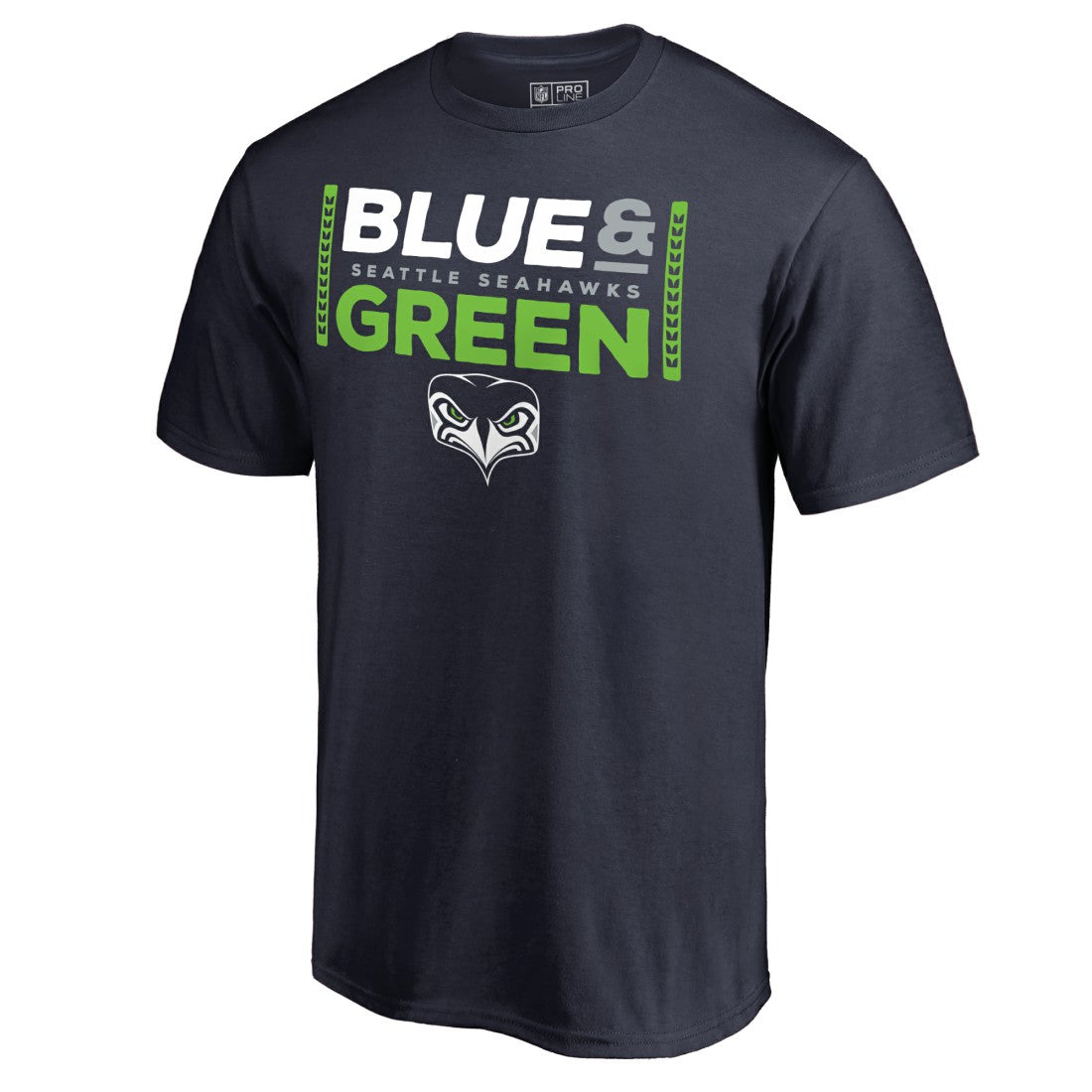Seattle Seahawks Alternate Team Logo Gear Blue & Green T-Shirt - College Navy T-shirts