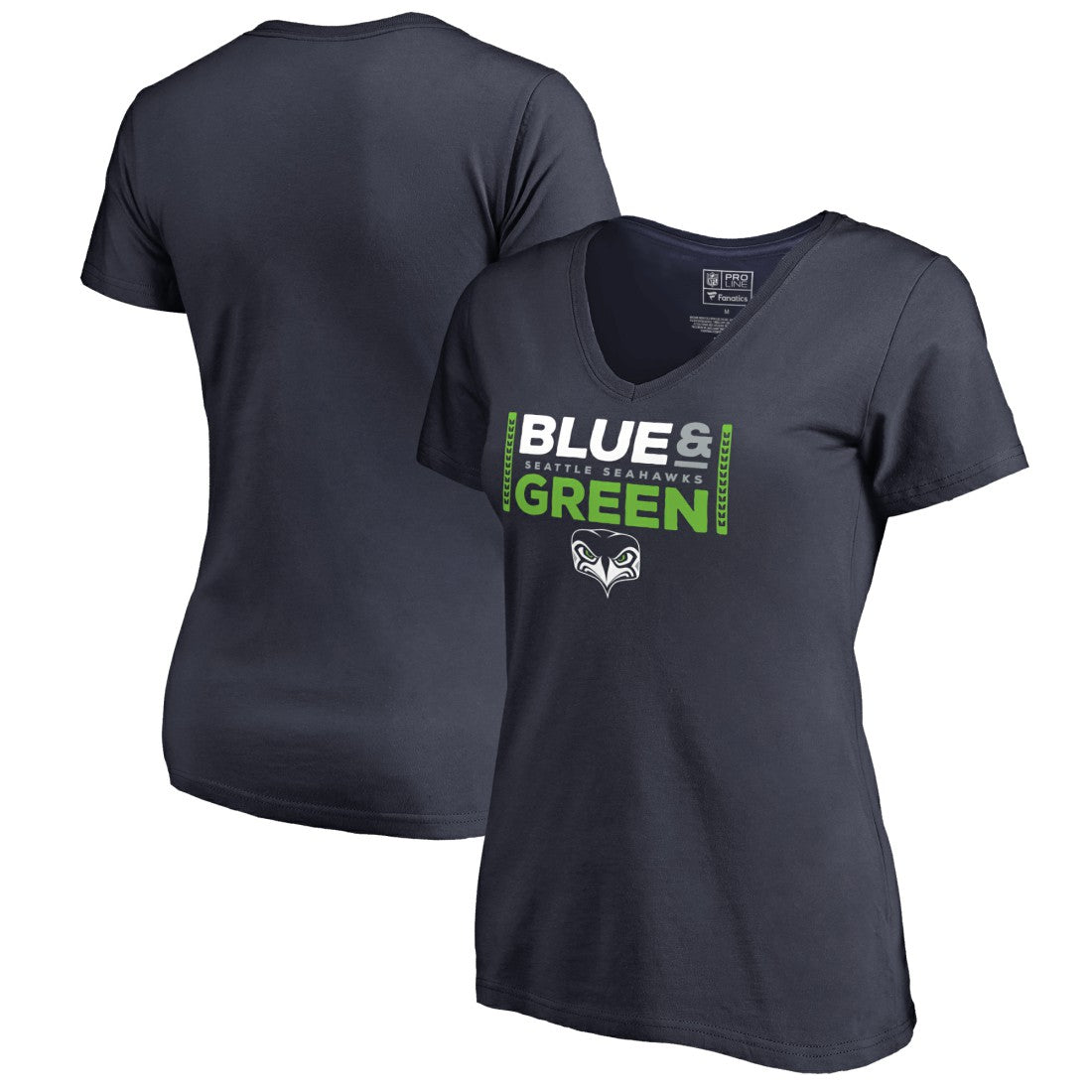 Seattle Seahawks Women's Alternate Team Logo V-Neck T-Shirt - Navy T-shirts