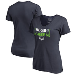Seattle Seahawks Women's Alternate Team Logo V-Neck T-Shirt - Navy T-shirts