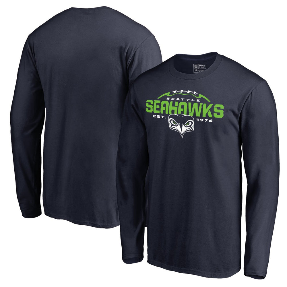 Seattle Seahawks Alternate Team Logo Gear Flea Flicker Long Sleeve T-Shirt - College Navy T-shirts