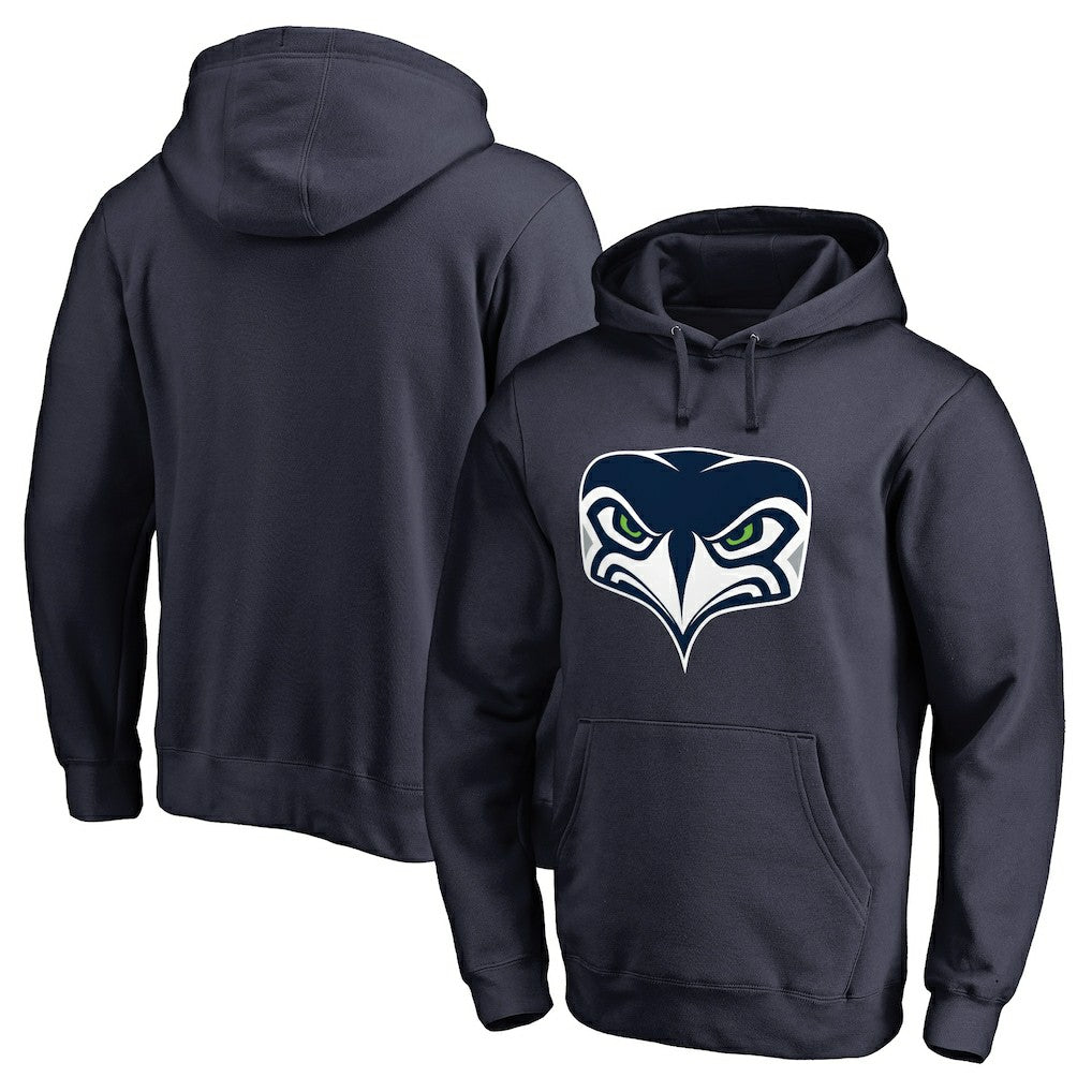 Seattle Seahawks Alternate Team Logo Gear Pullover Hoodie - Navy Hoodies