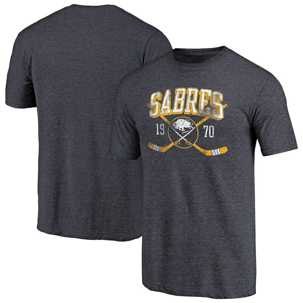 Buffalo Sabres Vintage Collection Line Shift Tri-Blend T-Shirt - Navy | US 2953216