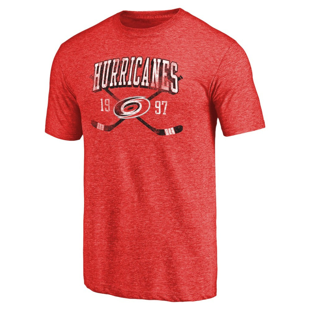 Carolina Hurricanes Vintage Collection Line Shift Tri-Blend T-Shirt - Red | US 2953218