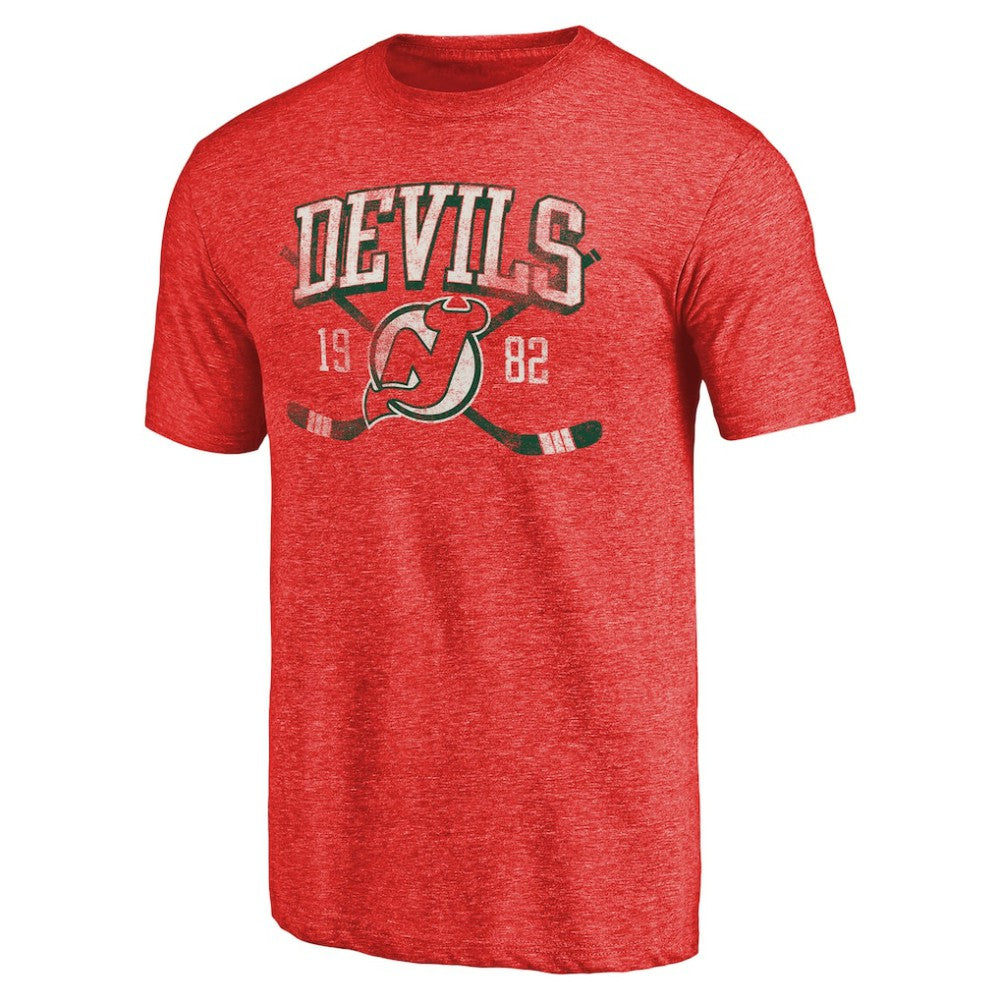 New Jersey Devils Vintage Collection Line Shift Tri-Blend T-Shirt - Red | US 2953227