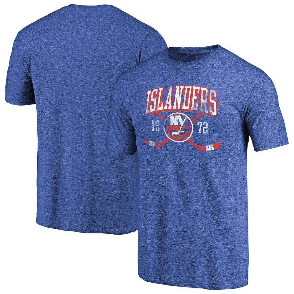 New York Islanders Vintage Collection Line Shift Tri-Blend T-Shirt - Royal | US 2953228