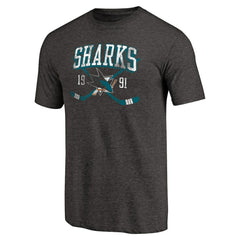 San Jose Sharks Vintage Collection Line Shift Tri-Blend T-Shirt - Black | US 2953231