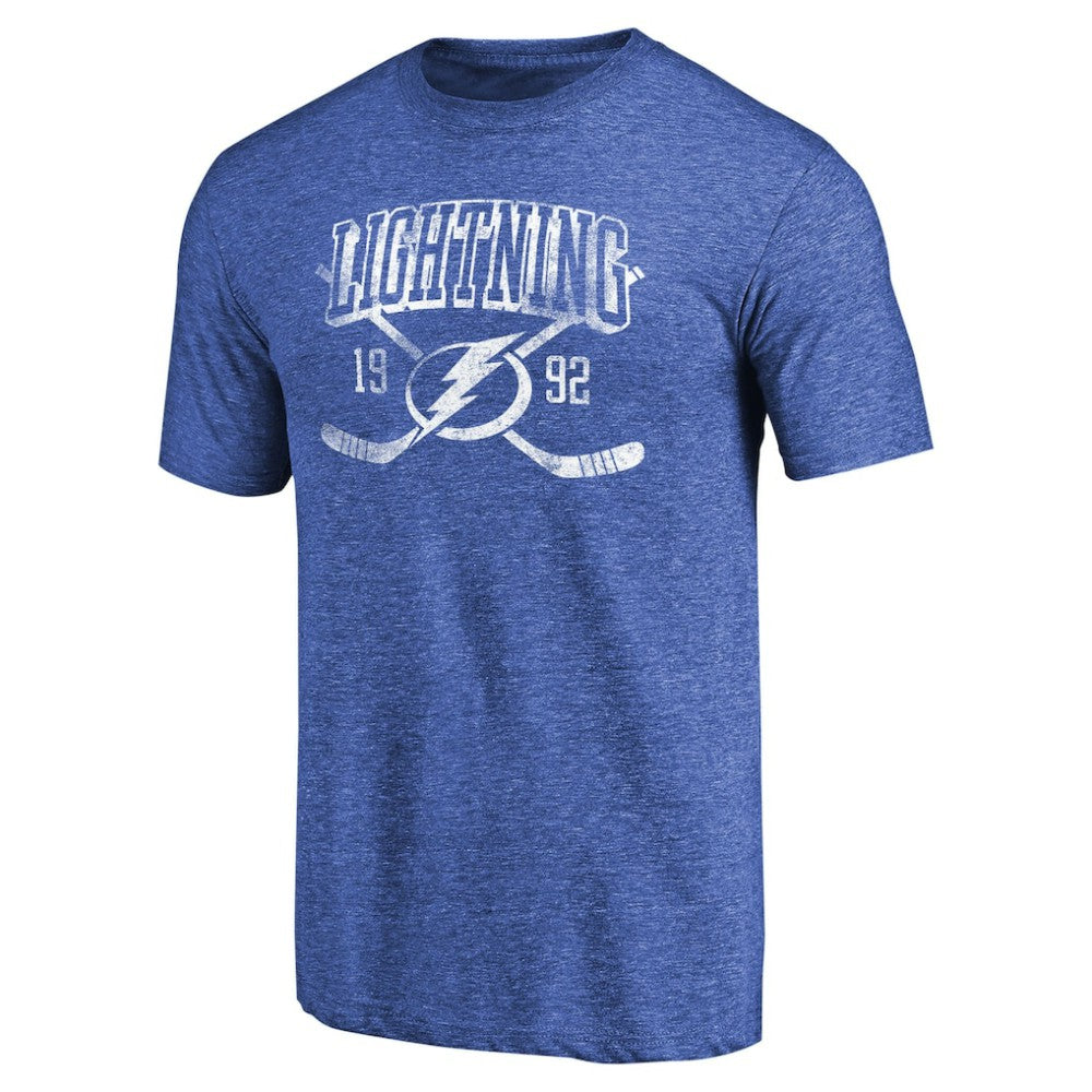 Tampa Bay Lightning Vintage Collection Line Shift Tri-Blend T-Shirt - Heathered Blue | US 2953233