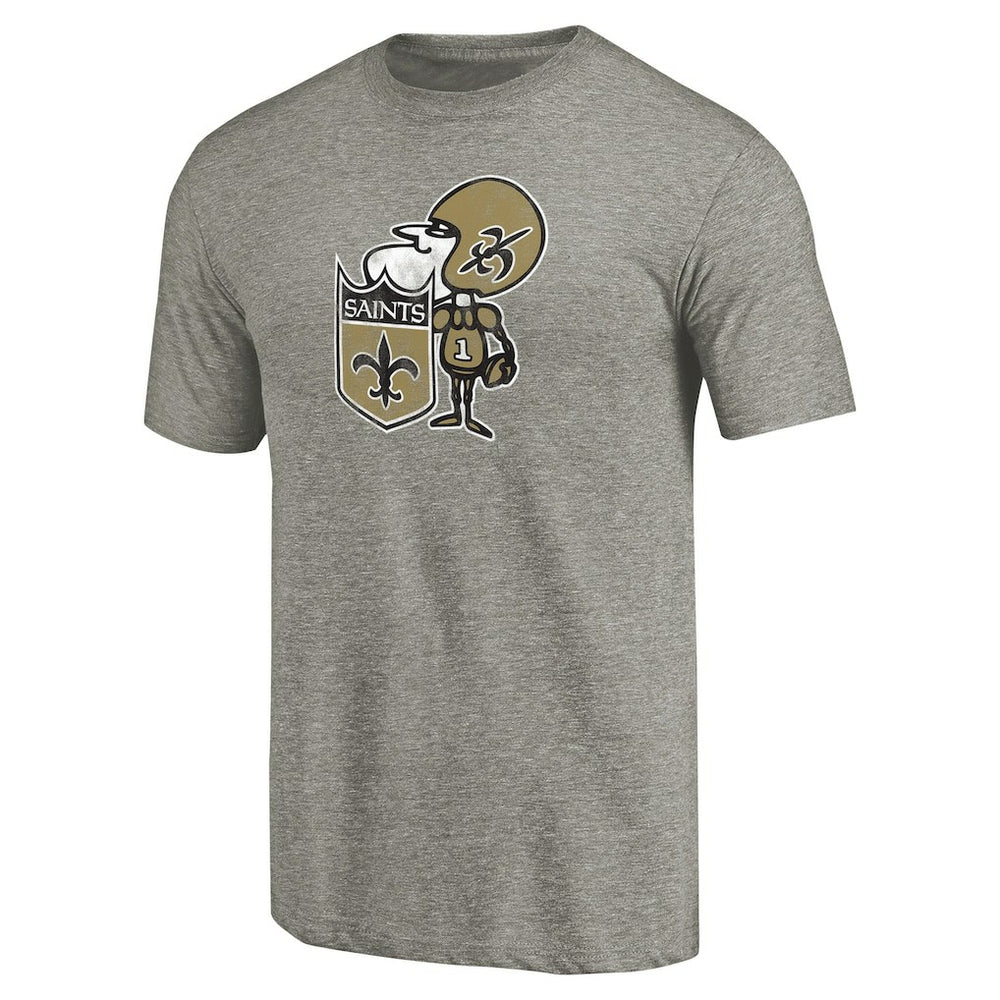 New Orleans Saints Throwback Logo Tri-Blend T-Shirt - Ash T-shirts