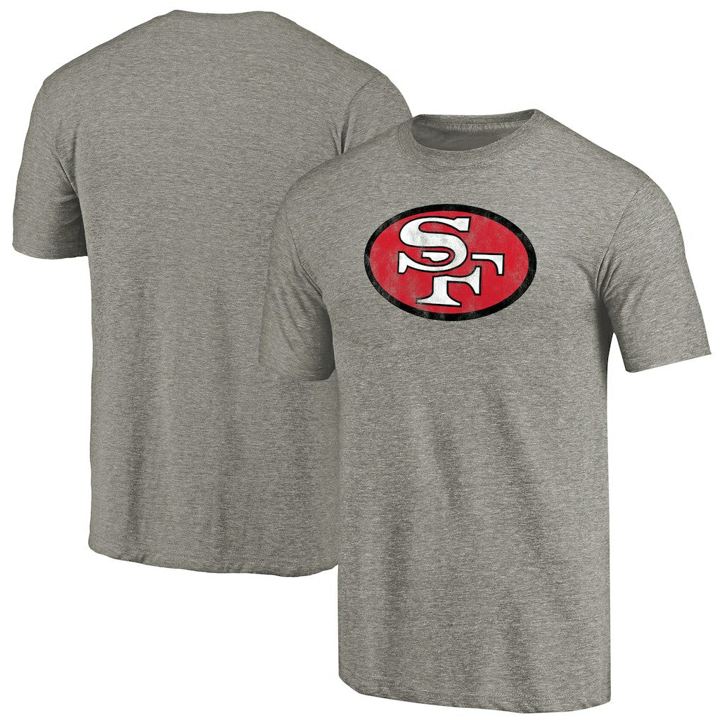 San Francisco 49ers Throwback Logo Tri-Blend T-Shirt - Ash T-shirts