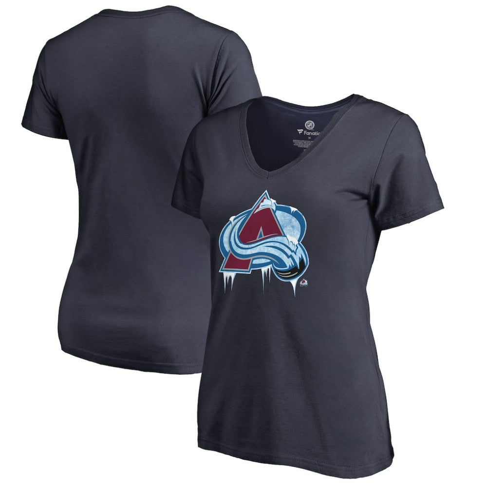 Colorado Avalanche Women's Fan Favorite Team Slogan V-Neck T-Shirt - Navy | US 2970600