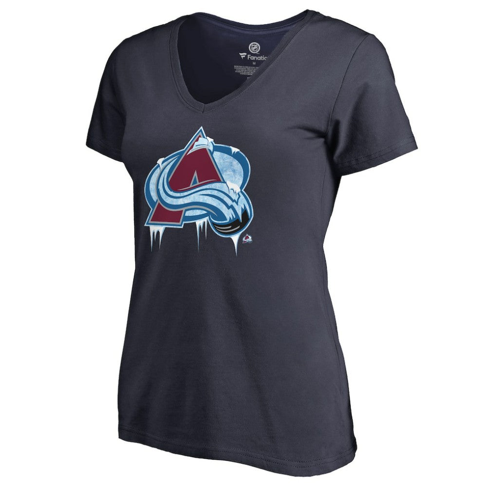 Colorado Avalanche Women's Fan Favorite Team Slogan V-Neck T-Shirt - Navy | US 2970600