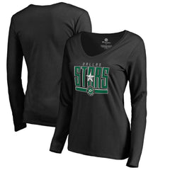 Dallas Stars Women's Hometown Collection V-Neck Long Sleeve T-Shirt - Black | US 2970613