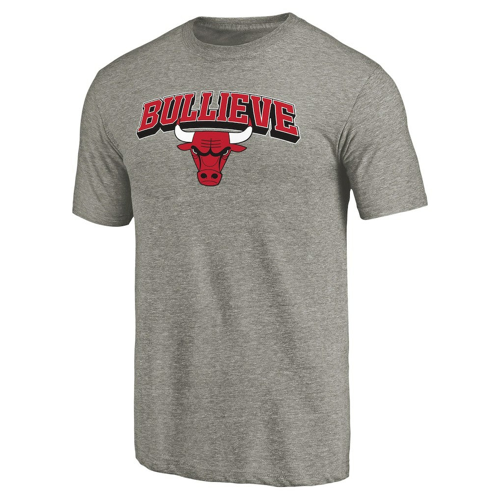 Chicago Bulls Bullieve Hometown Collection Tri-Blend T-Shirt Gray