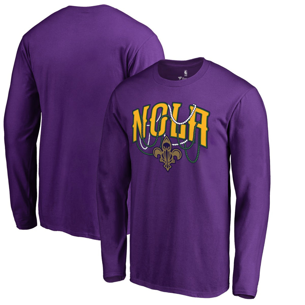 New Orleans Pelicans NOLA Beads Hometown Collection Long Sleeve T-Shirt Purple outlet