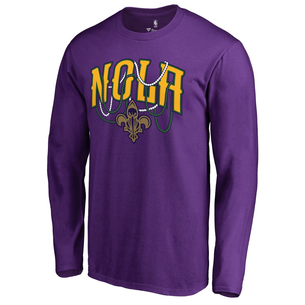 New Orleans Pelicans NOLA Beads Hometown Collection Long Sleeve T-Shirt Purple outlet