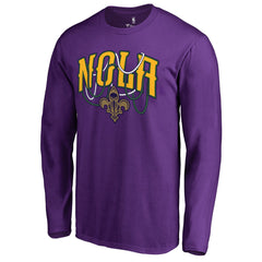 New Orleans Pelicans NOLA Beads Hometown Collection Long Sleeve T-Shirt Purple outlet