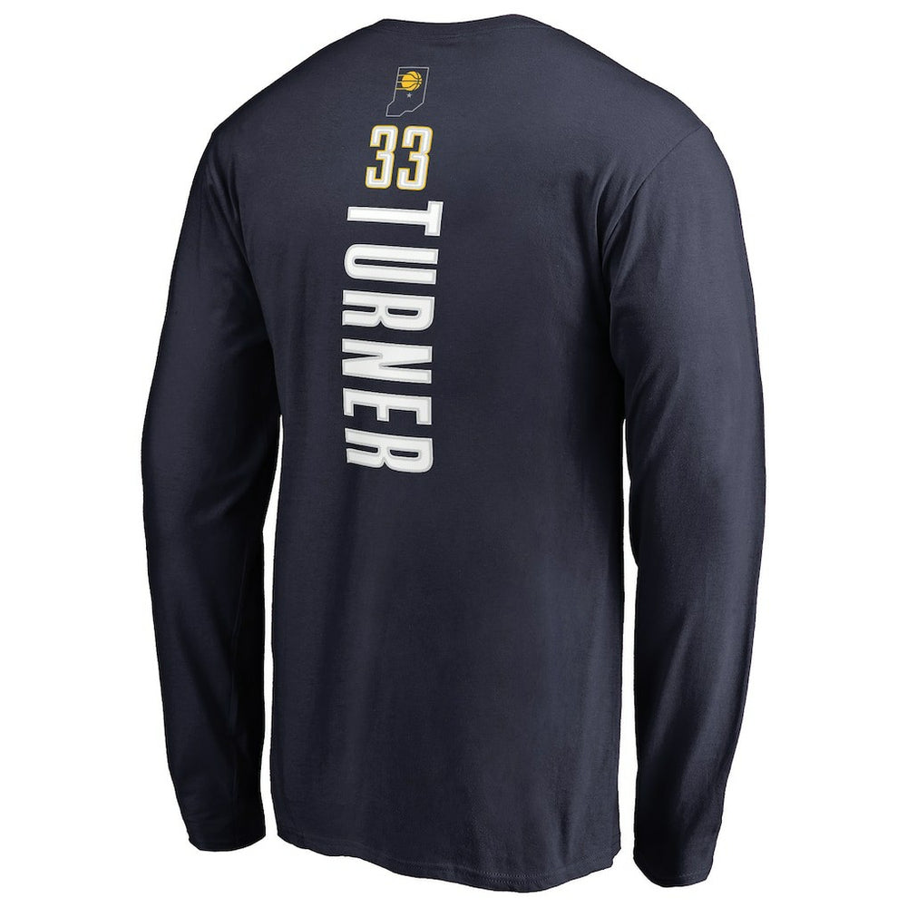 Myles Turner Indiana Pacers Long Sleeve Backer Name and Number T-Shirt Navy outlet
